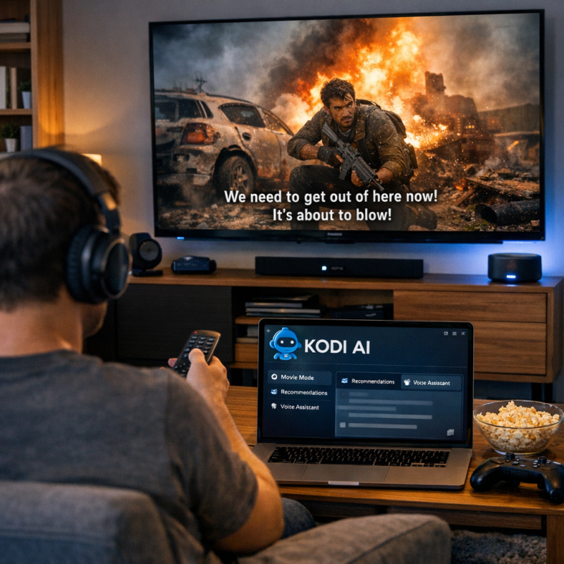 User enjoying Kodi AI streaming experience