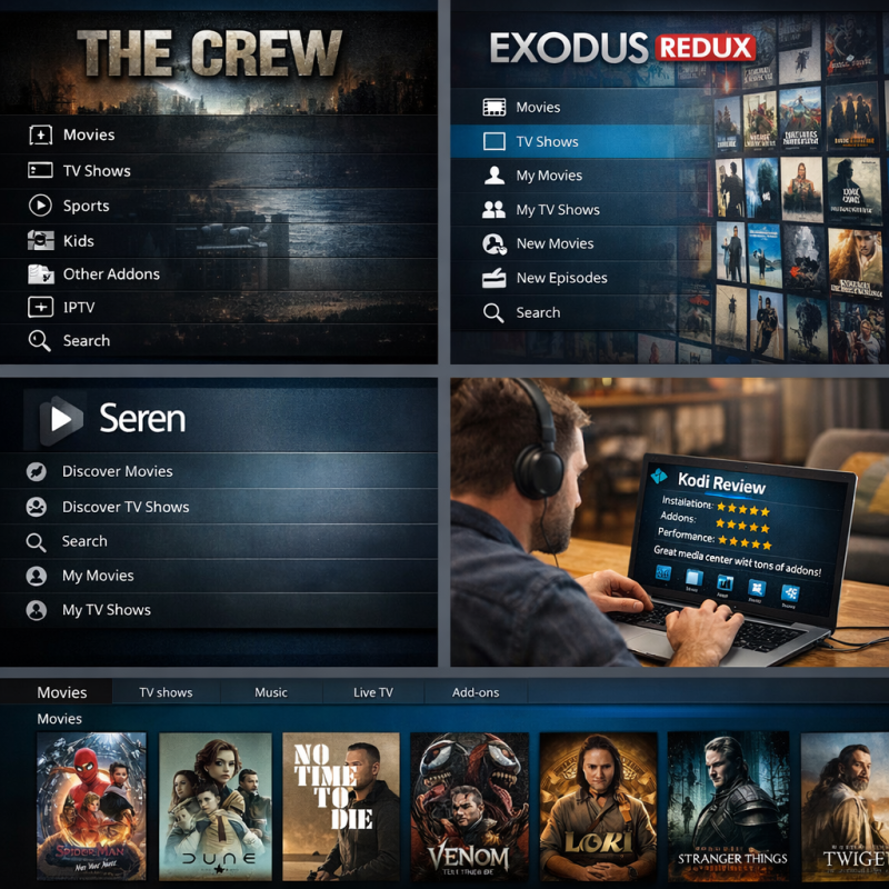 Popular Kodi addons for movies and TV shows comparison