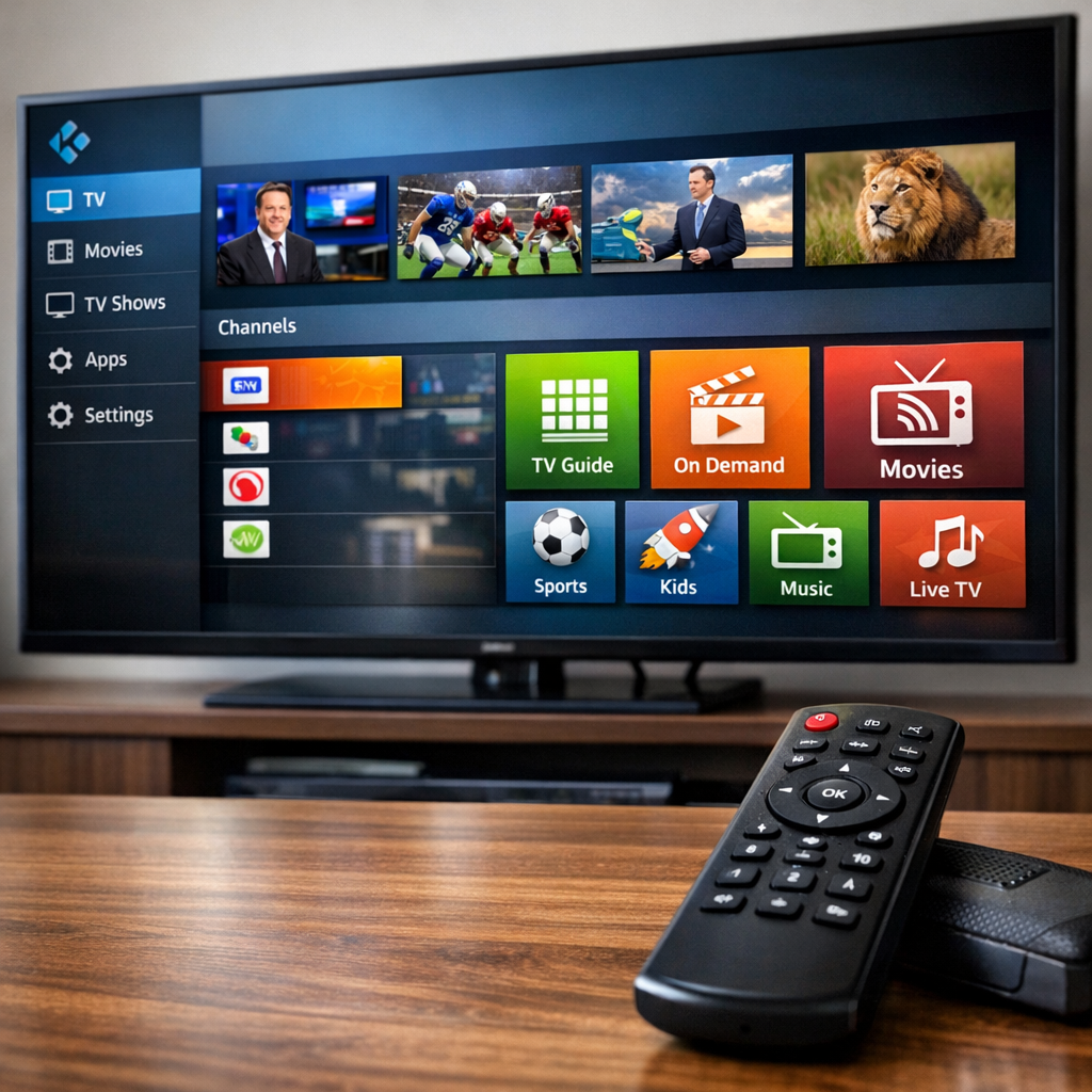 Kodi live TV addons interface