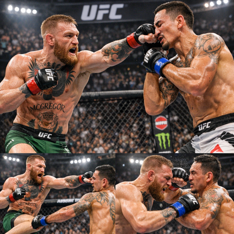 McGregor vs Holloway Live Stream fight scene